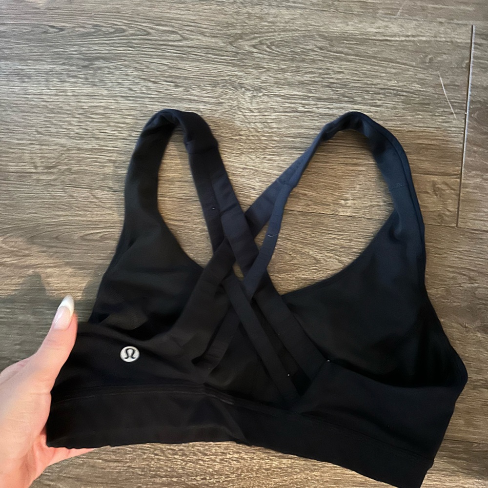 Black lululemon Sports Bra with Crisscross Straps
